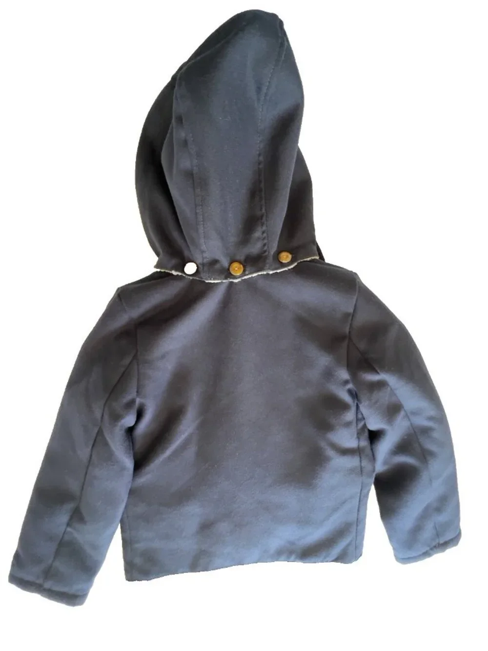 Oshkosh B'Gosh Youth Child Sz 12 Toggle Jacket Removable Hood Navy Blue Sherpa